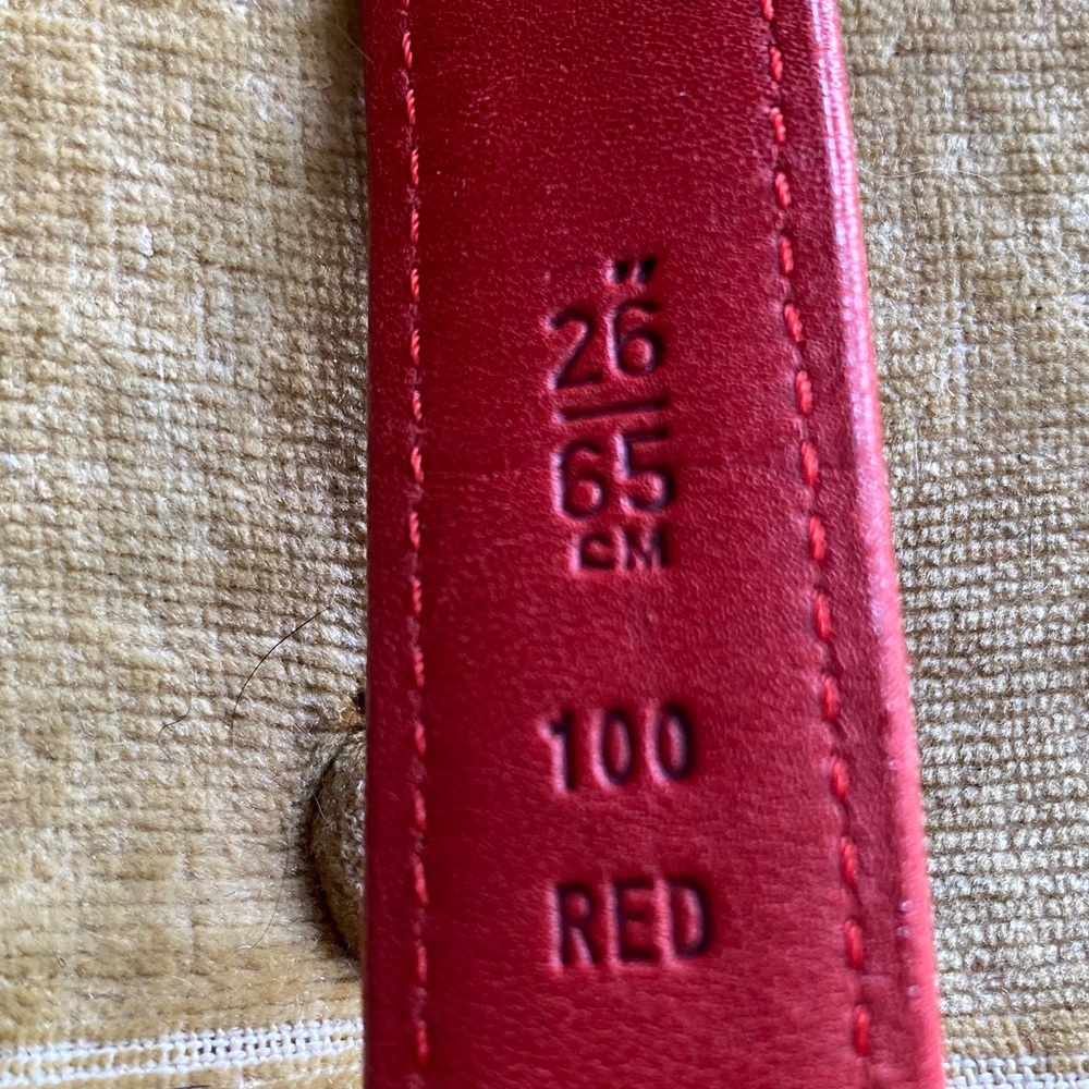 Coach Red Leather Slim Belt - Picture 4 of 4
